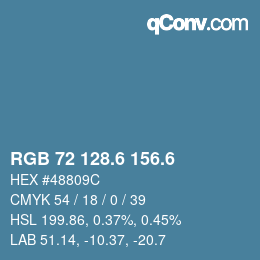 カラーコード: RGB 72 128.6 156.6 | qconv.com