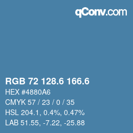 カラーコード: RGB 72 128.6 166.6 | qconv.com