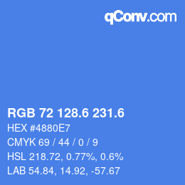 カラーコード: RGB 72 128.6 231.6 | qconv.com