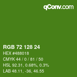 Color code: RGB 72 128 24 | qconv.com
