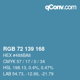 Color code: RGB 72 139 168 | qconv.com