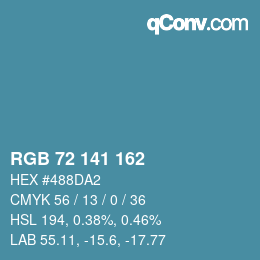 Farbcode: RGB 72 141 162 | qconv.com