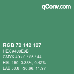 Color code: RGB 72 142 107 | qconv.com