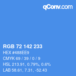 Color code: RGB 72 142 233 | qconv.com
