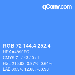 カラーコード: RGB 72 144.4 252.4 | qconv.com