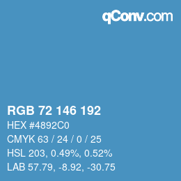 Color code: RGB 72 146 192 | qconv.com