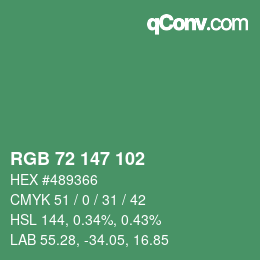 Código de color: RGB 72 147 102 | qconv.com