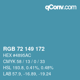 Color code: RGB 72 149 172 | qconv.com