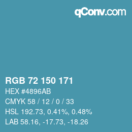 Color code: RGB 72 150 171 | qconv.com