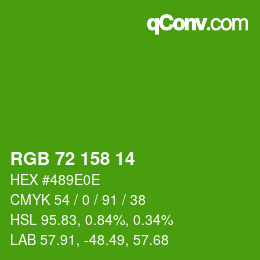 Color code: RGB 72 158 14 | qconv.com