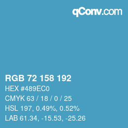颜色代码: RGB 72 158 192 | qconv.com