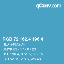 カラーコード: RGB 72 162.4 196.4 | qconv.com