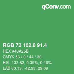 カラーコード: RGB 72 162.8 91.4 | qconv.com