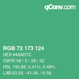 Farbcode: RGB 72 173 124 | qconv.com