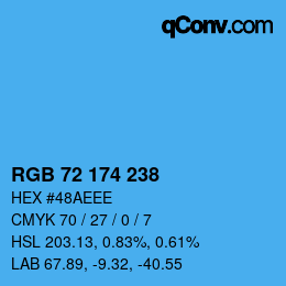 Color code: RGB 72 174 238 | qconv.com