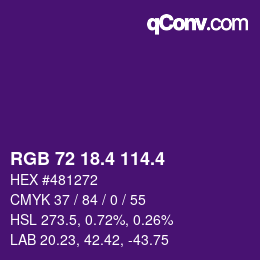 カラーコード: RGB 72 18.4 114.4 | qconv.com
