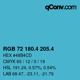カラーコード: RGB 72 180.4 205.4 | qconv.com