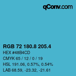 カラーコード: RGB 72 180.8 205.4 | qconv.com