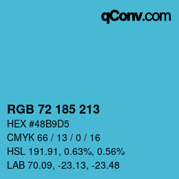 Código de color: RGB 72 185 213 | qconv.com