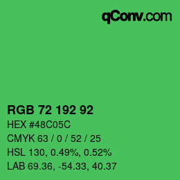 カラーコード: RGB 72 192 92 | qconv.com