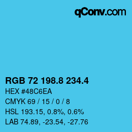 カラーコード: RGB 72 198.8 234.4 | qconv.com