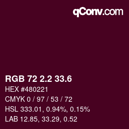 カラーコード: RGB 72 2.2 33.6 | qconv.com