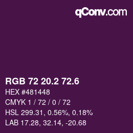 カラーコード: RGB 72 20.2 72.6 | qconv.com