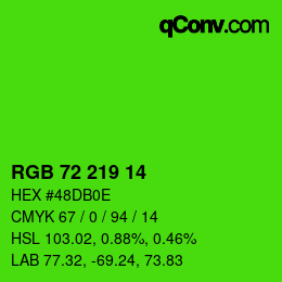 Color code: RGB 72 219 14 | qconv.com