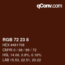カラーコード: RGB 72 23 8 | qconv.com