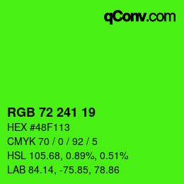 Color code: RGB 72 241 19 | qconv.com