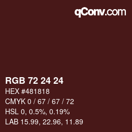 カラーコード: RGB 72 24 24 | qconv.com