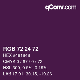 Color code: RGB 72 24 72 | qconv.com