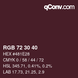 Farbcode: RGB 72 30 40 | qconv.com