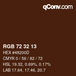 Color code: RGB 72 32 13 | qconv.com