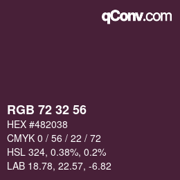 Código de color: RGB 72 32 56 | qconv.com