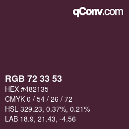 Código de color: RGB 72 33 53 | qconv.com