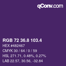 カラーコード: RGB 72 36.8 103.4 | qconv.com