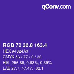 カラーコード: RGB 72 36.8 163.4 | qconv.com