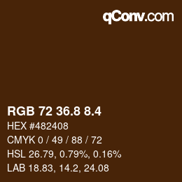 カラーコード: RGB 72 36.8 8.4 | qconv.com
