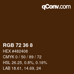 Color code: RGB 72 36 8 | qconv.com