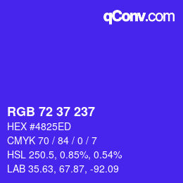 Color code: RGB 72 37 237 | qconv.com