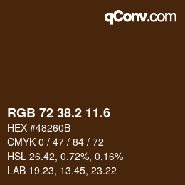カラーコード: RGB 72 38.2 11.6 | qconv.com
