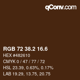 カラーコード: RGB 72 38.2 16.6 | qconv.com