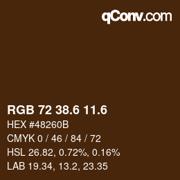 カラーコード: RGB 72 38.6 11.6 | qconv.com