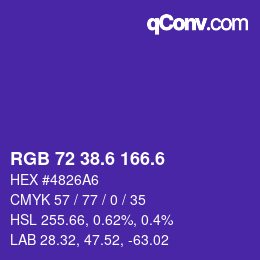 カラーコード: RGB 72 38.6 166.6 | qconv.com