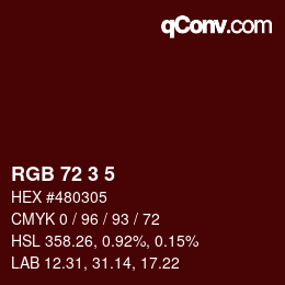 カラーコード: RGB 72 3 5 | qconv.com