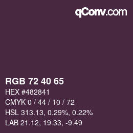 Farbcode: RGB 72 40 65 | qconv.com