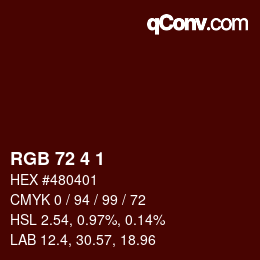 Color code: RGB 72 4 1 | qconv.com