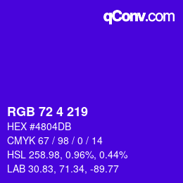 Color code: RGB 72 4 219 | qconv.com