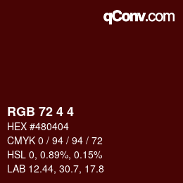 Color code: RGB 72 4 4 | qconv.com